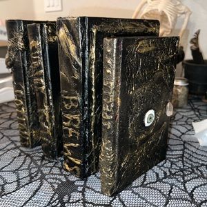 HAND PAINTED HALLOWEEN DECOR (made from real books)